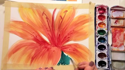 Как да нарисуваме цвете с акварел