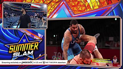 Gold medalists Gable Steveson and Tamyra Mensah-Stock recognized at SummerSlam: SummerSlam 2021 (WWE Network Exclusive)