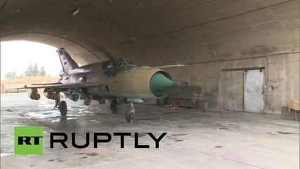 Syria: Syrian Air Force MiG-21 fighter jet conducts sorties in Hama province