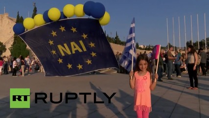 Greece: 'Yes' voters rally in support of austerity and EU membership