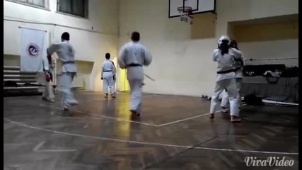 Будошин (карате шотокан) спаринг 1 видео