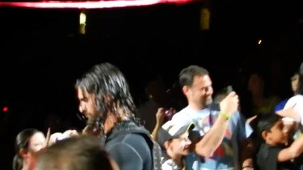 Seth Rollins and Roman Reigns Walk Through the Crowd, Izod Center, 9/7/13