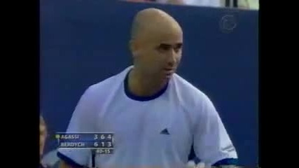 Tomas Berdych vs Andre Agassi. Us Open 2005