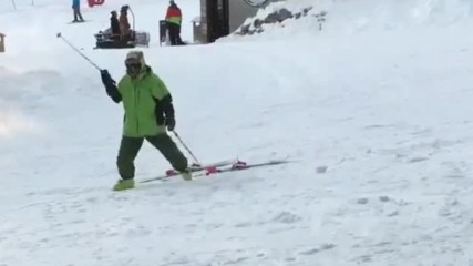 Ето човек решен на всичко, за да кара ски!