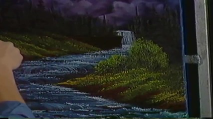 S02 Радостта на живописта с Bob Ross E11 - тъмен водопад ღобучение в рисуване, живописღ