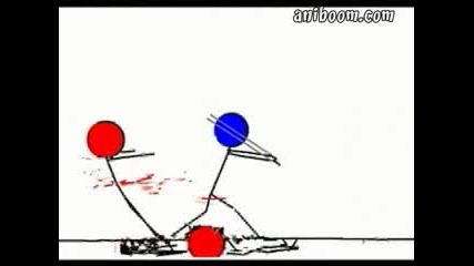 Stick Fight (red versus Blue) - Cool Animation by Michael Lubin