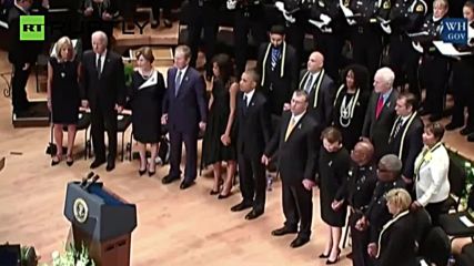 George W. Bush Dances to Battle Hymn at Dallas Memorial