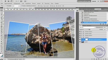 Коллаж с фото-рамками в Photoshop Cs5