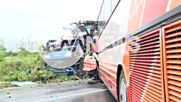 Автобус и тир се сблъскаха на пътя Сливен-Ямбол, има ранени