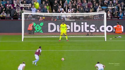 Aston Villa with a Penalty Goal vs. West Ham United