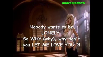 Караоке - Ricky Martin, feat. Christina Aguilera - Nobody Wants To Be Lonely