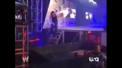 Jeff Hardy swanton bomb on Randy Orton in Raw 