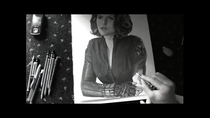 Яка рисунка на Наташа Романоф / Черната Вдовица от филма Отмъстителите (2012)