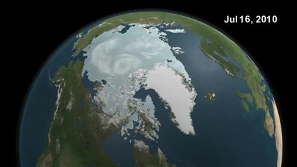 Раэстопяването на Северния полюс преэ периода март - септември 2010 година 