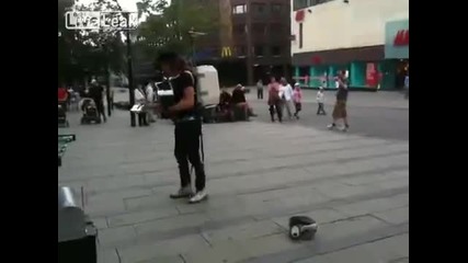 Awesome Street Performer does The Final Countdown