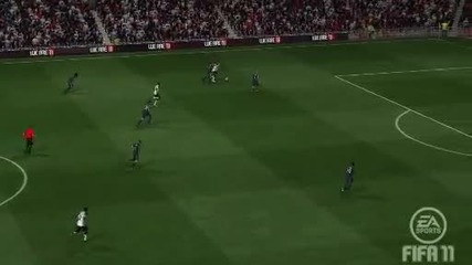 Fifa 11 Ultimate Team Clip 15 - 32 yard finesse shot to the right 90