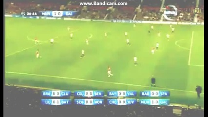 Манчестър Юнайтед 1-0 Галатасарай - Шампинска Лига , Майкъл Карик 7'