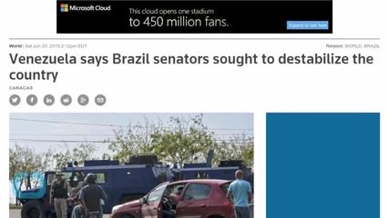 Venezuela Says Brazil Senators Sought to Destabilize the Country