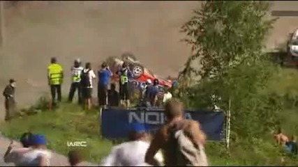 Crash mayhem in Ss4 Hassi Wrc Rally Finland 2011