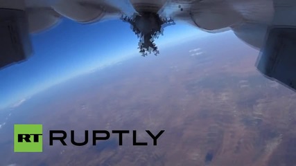 Syria: Bombs away! GoPro shows Russian jet dropping munitions on ISIS