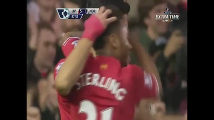 (2013) Ливърпул - Норич (5-1) Sterling - Goal (+ греда на Джерард)