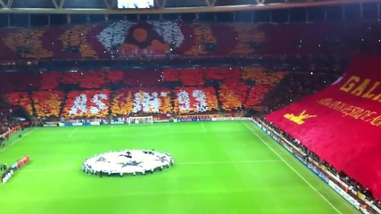 Феновете на Галатасарай,отново показаха как се прави хореография на мача с Manchester United!