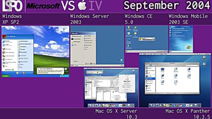 Ос на Майкрософт и Епъл през годините
