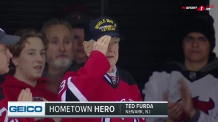 Хиляди на крака в НХЛ за над 90-годишен военен ветеран