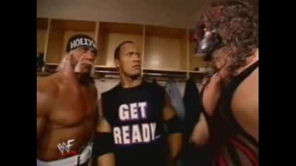 [ Wwf ~ Kane makes fun of the Rock and Hulk Hogan ]