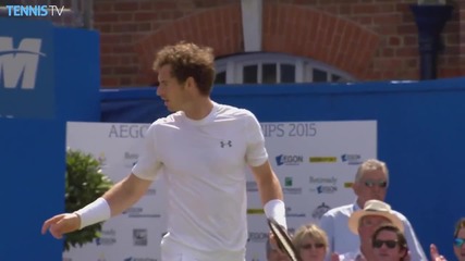 Andy Murray Hits a Backhand Hot Shot Against Fernando Verdasco - London Queens Club 2015