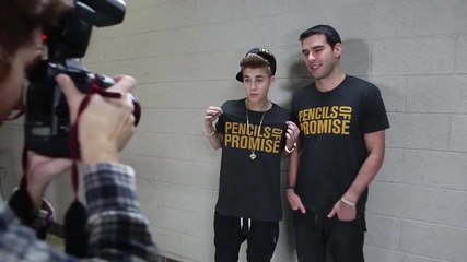 Justin Bieber - Behind the Scenes of School4all Shoot