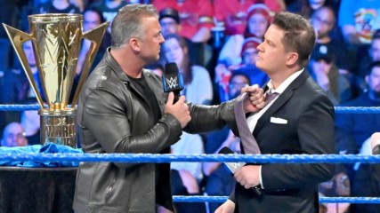 Shane McMahon gloats after defeating The Miz at WrestleMania: SmackDown LIVE, April 9, 2019