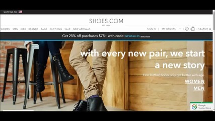 Enjoy 25% off purchases $75+ @ Shoes.com w/ Discountpromos.co.uk
