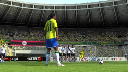 Fifa 11 Перфектен пряк свободен удар на Роналдиньо! 