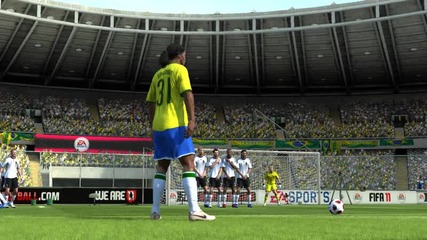 Fifa 11 Перфектен пряк свободен удар на Роналдиньо! 