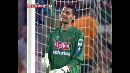 31.08.09 Барселона 2:0 Спортинг Хихон Кейта Гол
