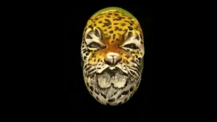 Big cat leopard face body painting art Artist