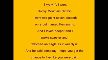 Live Like You Were Dying - Tim Mcgraw with lyrics