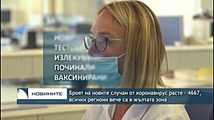 Броят на новите случаи от коронавирус расте - 4667, всички региони вече са в жълтата зона