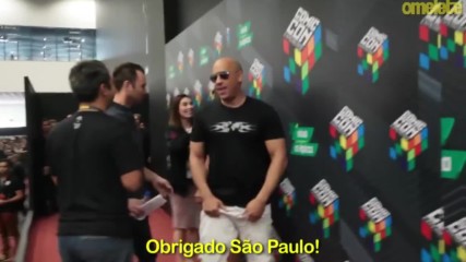 Nina Dobrev, Vin Diesel and Michael Bisping at the Comic Con 2016 in Brazil