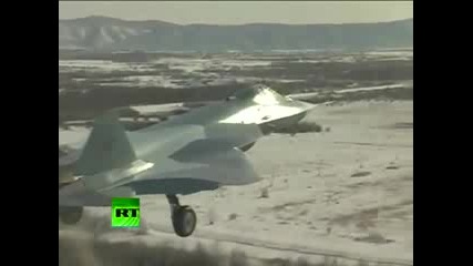 Russian stealth new look video of pak fa t - 50 fighter jet 2nd test flight 