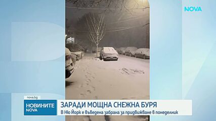 Заради снежна буря забраниха придвижването в Ню Йорк
