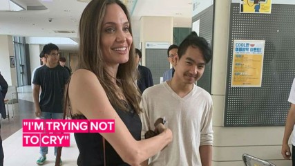Angelina Jolie chats to students while dropping Maddox at college