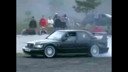 Mercedes 190e 2.5 + Турбина Си Оставя Гумите На Пистата !!!