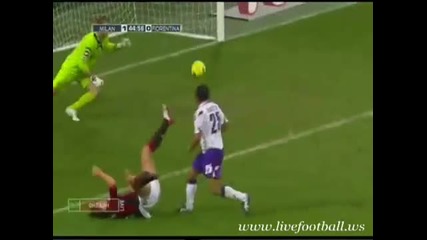 Ac milan vs Fiorentina 1 - 0 goal Zlatan Ibrahimovic highlits 