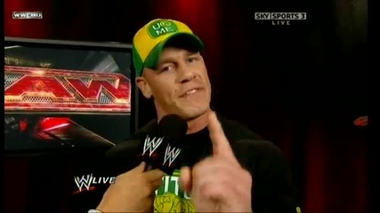 Raw 08/17/09 John Cena дава интервю [backstage]