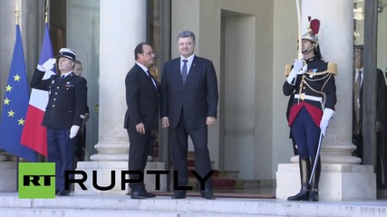 France: Poroshenko arrives for Normandy Format talks on Ukraine crisis