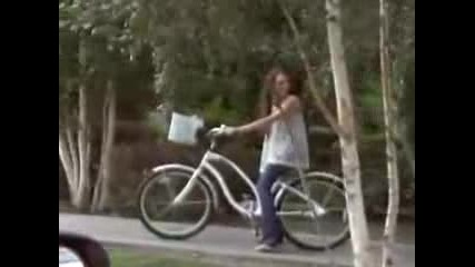 Miley Cyrus And Friends Riding Bikes