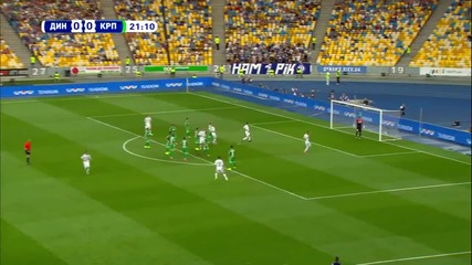 Страхотен гол на Migel Veloso за Fc Dynamo Kyiv от пряк свободен удар срещу Karpaty - 15.08.15