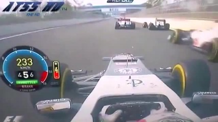 F1 Гран при на Корея 2012 - Button отпада след контакт с Kobayashi [onboard]